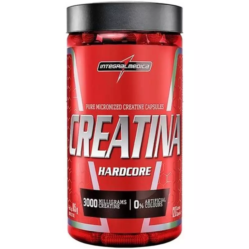 Creatina Hardcore 120 cápsulas Integral médica 