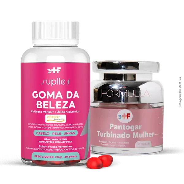 Kit PantôHF Turbinado Mulher + Goma da Beleza (Verisol + Nutricolin + Biotina)
