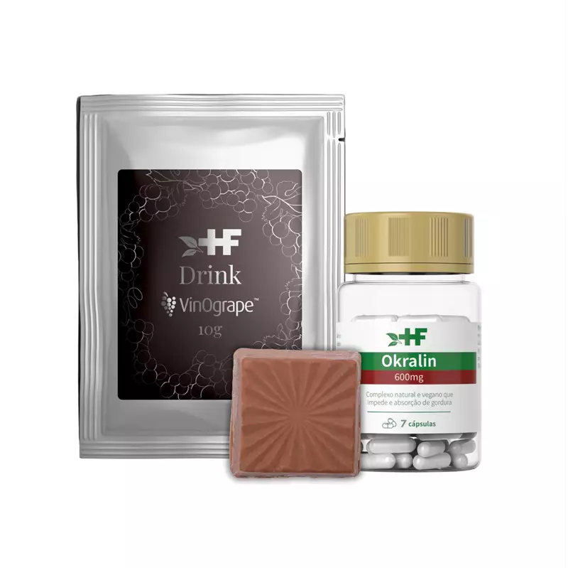 Kit emagrecimento - 30 sachês Vinogrape, 30 chocolates  Morosil e 7 cápsulas 0kralin