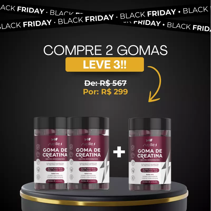 Goma de Creatina - Compre 2 potes e leve 3 - Black Friday