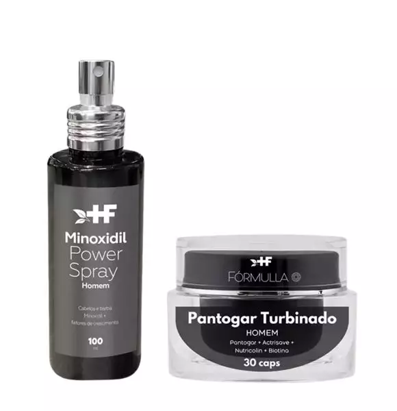 Kit Anticalvície: PantôHF turbinado + Minoxidil Power - Homem Kit Anticalvície: PantôHF turbinado + Minoxidil Power - Homem