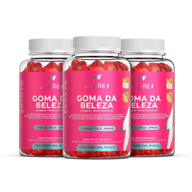 Goma da Beleza - Goma de Colágeno Verisol - 3 potes