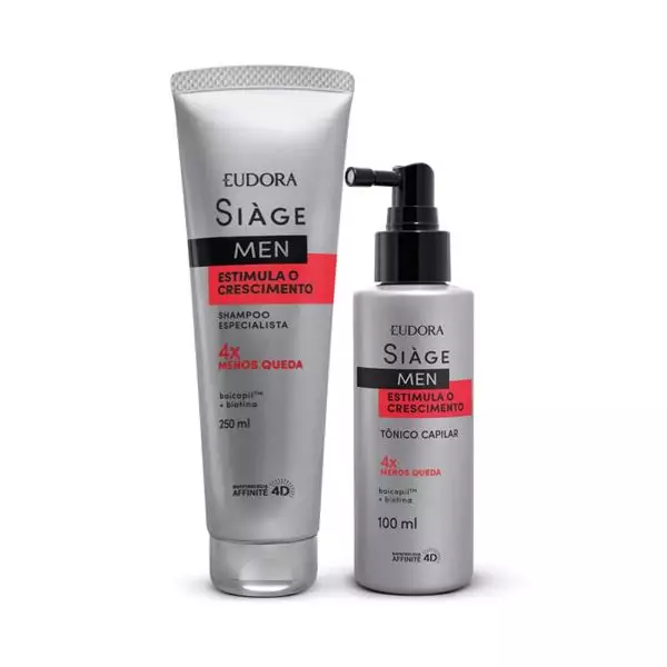 Combo Eudora Siàge Men Estimula o Crescimento: Tônico 100ml + Shampoo 250ml Combo Eudora Siàge Men Estimula o Crescimento: Tônico 100ml + Shampoo 250ml