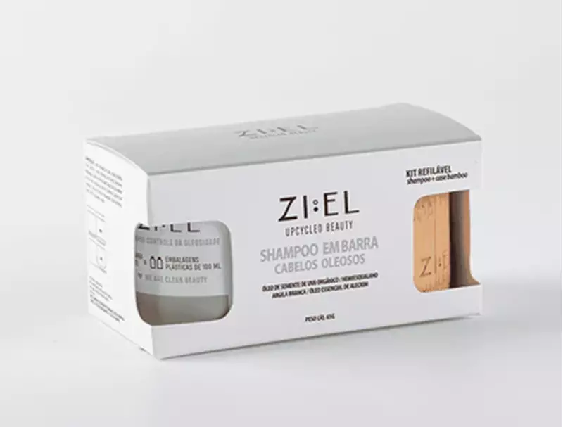 Kit shampoo para cabelos oleosos com case de bambu 65gr Ziel