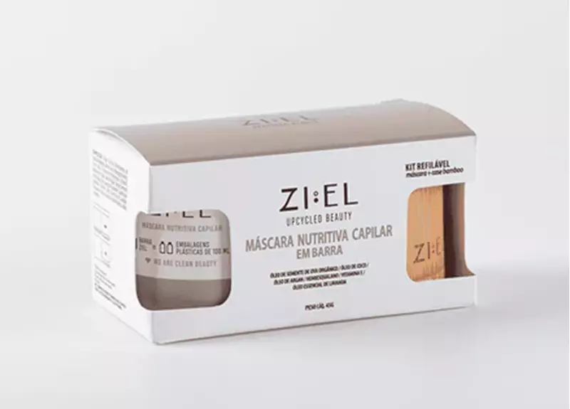 Kit máscara capilar com case de bambu 45g Ziel