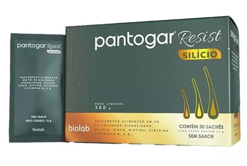Pantogar Resist Silício 10g - 30 sachês sem sabor