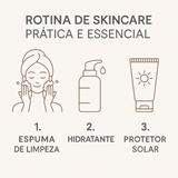 Rotina de Skin Care prática e essencial - Espuma Micelar, hidratante e Protetor solar