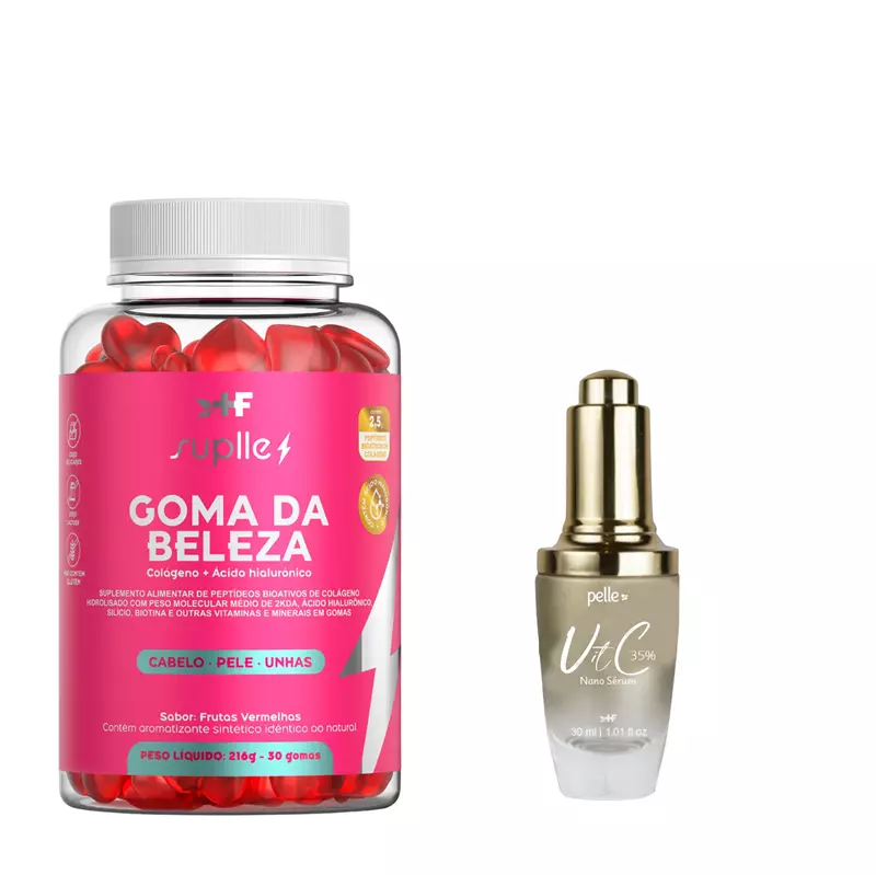 Dupla da Beleza � Goma da Beleza + Nano Sérum Vitamina C 35% por R$1